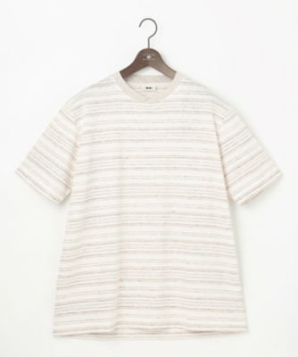 ＜JOSEPH ABBOUD (Men) ＞【キングサイズ・チクチクしにくい】リネンボーダー　Ｔシャツ（ＫＨＪＫＮＸ０４１３）