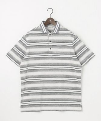 ＜JOSEPH ABBOUD (Men) ＞【キングサイズ・吸水速乾】リネンマルチボーダー　ポロシャツ（ＫＨＪＫＳＭ０４０３）