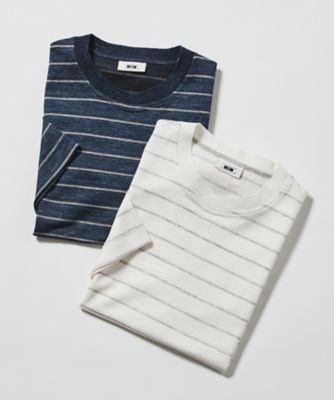 【キングサイズ・リネン素材/清涼感/吸水速乾】リネン天竺ボーダー Ｔシャツ trim_ofcrs_item711207f8bc0c11e