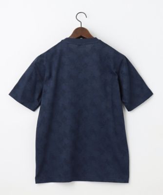 【吸水速乾】リーフ柄ジャガード　クルーネック　Ｔシャツ（ＫＨＪＬＣＭ０３０７）