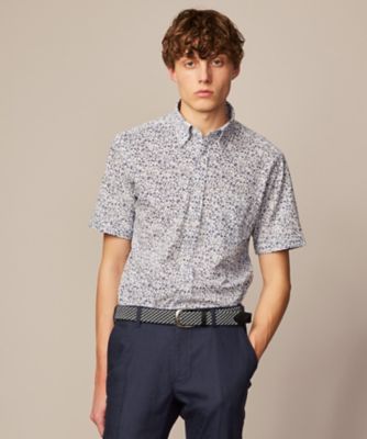 ＜JOSEPH ABBOUD (Men) ＞【吸水速乾／イージーケア】シャンブレープリント　ジャージ　シャツ（ＫＨＪＬＣＭ０３０８）