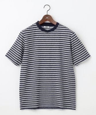 【リネン素材／清涼感／吸水速乾】リネン天竺ボーダー　Ｔシャツ（ＫＨＪＬＣＭ０４０６）