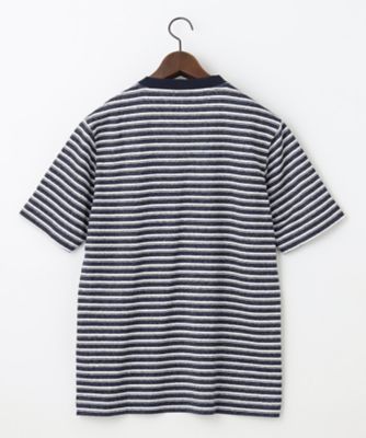 【リネン素材／清涼感／吸水速乾】リネン天竺ボーダー　Ｔシャツ（ＫＨＪＬＣＭ０４０６）