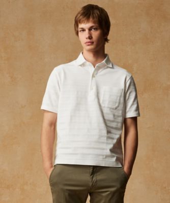 ＜JOSEPH ABBOUD (Men) ＞【オーガニックコットン使用・日本素材】リンクスボーダー　ポロシャツ（ＫＨＪＬＧＭ０３１５）