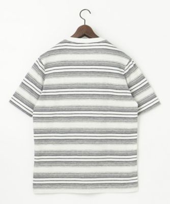 吸水速乾】リネンマルチボーダー Tシャツ（KHJLSM0413