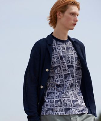 ＜J.PRESS (Men)＞Ｒｅｙｎ　ｓｐｏｏｎｅｒ×Ｊ．ＰＲＥＳＳ　総柄クルーネック　ポケットＴシャツ（ＫＨＯＶＳＡ０６１２）