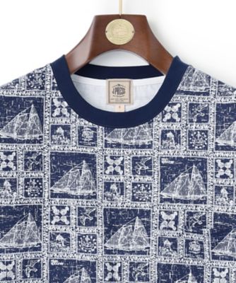 Ｒｅｙｎ　ｓｐｏｏｎｅｒ×Ｊ．ＰＲＥＳＳ　総柄クルーネック　ポケットＴシャツ（ＫＨＯＶＳＡ０６１２）