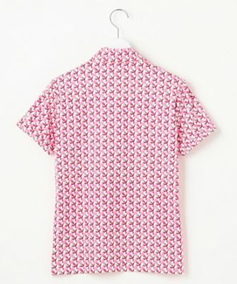 【ＷＯＭＥＮ】【吸水速乾／ＵＶカット】アザミ小紋柄半袖ポロシャツ（ＫＨＶＬＣＡ０３０８）