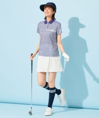 efficace チェック柄 接触冷感　ゴルフウェア レディース 楽天市場】チェック柄モックネック レディースゴルフ ゴルフ