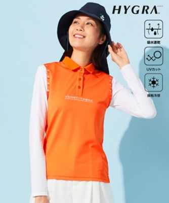 23区GOLF/ニジュウサンクゴルフ 【WOMEN】【接触冷感・UVケア・吸水速乾】ノースリーブ ポロシャツ(KHVLCM0608)