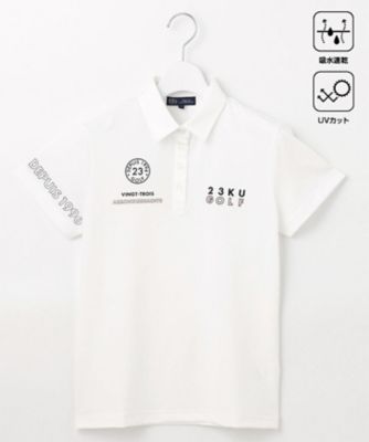 ＜三越伊勢丹/公式＞ 23区GOLF/ニジュウサンクゴルフ ベアカノコ 半袖ポロシャツ 001_シロ スポーツウェア【三越伊勢丹/公式】