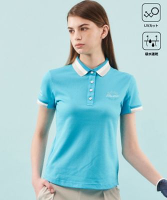 【SALE】23区GOLF/ニジュウサンクゴルフ【UVケア・吸水速乾】ハニカムカノコ 半袖ポロシャツ(KHVLCS0308) 071_ターコイズ スポーツウェア【三越伊勢丹/公式】