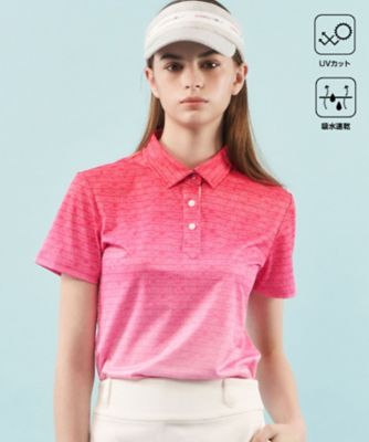 23区GOLF/ニジュウサンクゴルフ 【WOMEN】【UVケア/吸水速乾】グラデーションロゴ 半袖ポロシャツ(KHVLCS0318)