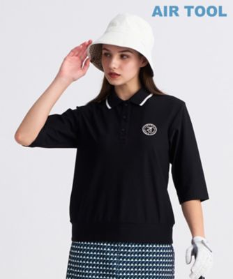 WOMEN】AIR TOOL七分袖ポロシャツ シワになりくい