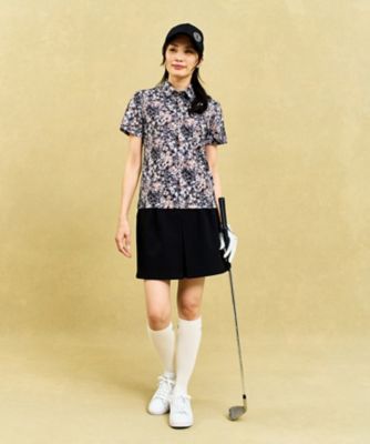 【ＷＯＭＥＮ】フェアウェイに映える◎ゴルフのベストシーズンにお勧め◎花柄プリント　ポロシャツ（ＫＨＶＬＧＭ０４１８）