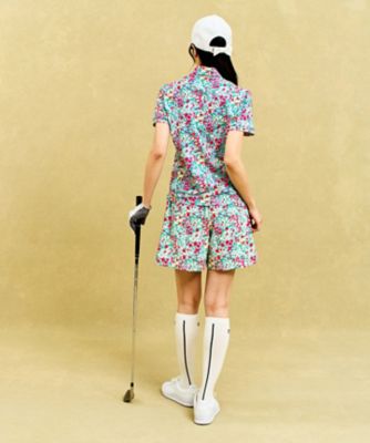 【ＷＯＭＥＮ】フェアウェイに映える◎ゴルフのベストシーズンにお勧め◎花柄プリント　ポロシャツ（ＫＨＶＬＧＭ０４１８）