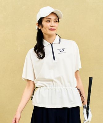 23区GOLF/ニジュウサンクゴルフ 【ＷＯＭＥＮ】ウェストドローコードポロ　ストレッチ　ＵＶケア　スムース素材（ＫＨＶＬＧＭ０５０８）