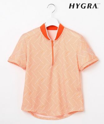 23区GOLF/ニジュウサンクゴルフ 【WOMEN】「HYGRA」幾何柄清涼カットソー 接触冷感 UVケア 吸水速乾 ヒップラインカバー(KHVLGM0618)
