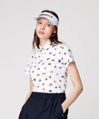 23区GOLF/ニジュウサンクゴルフ 【WOMEN】【UVケア/吸水速乾】マルチステッカープリント ポロシャツ(KHVLSM0428)