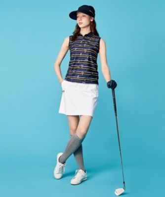 WOMEN】ウェーブロゴプリントノースリーブシャツ