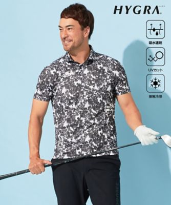 23区GOLF/ニジュウサンクゴルフ 【MEN】【接触冷感・UVケア・吸水速乾】ブーゲンビリア柄 ポロシャツ(KHVTCM0105)