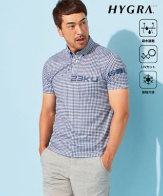 MEN】【接触冷感・UVケア・吸水速乾】ギンガムチェック柄