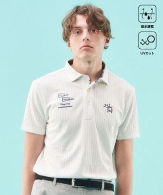 23区GOLF/ニジュウサンクゴルフ 【MEN】【吸水速乾/UVカット】サッカージャージーポロシャツ(KHVTCM0515)