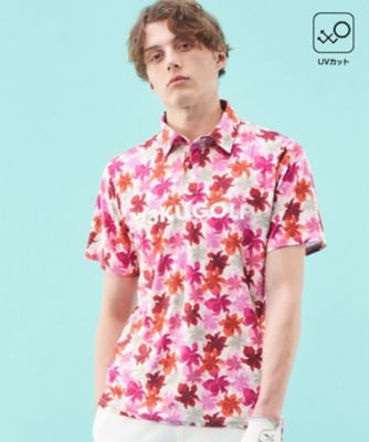23区GOLF/ニジュウサンクゴルフ 【MEN】【UVカット】草花柄プリントポロシャツ(KHVTCM0535)