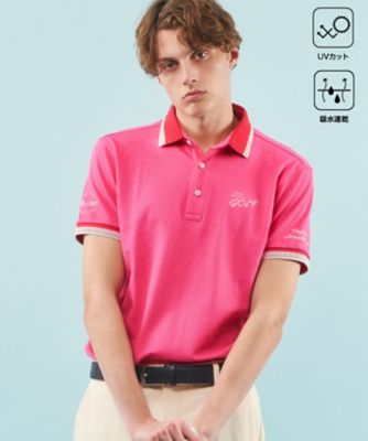 【WOMEN】【吸水速乾/UVケア】ハニカムカノコ半袖ポロシャツ シンプルながらも機能的 WOMEN】【吸水速乾/UVケア】ハニカムカノコ半袖ポロシャツ