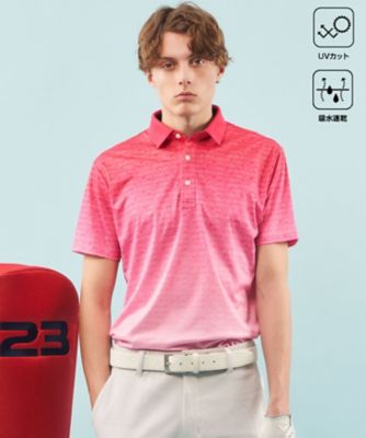 23区GOLF/ニジュウサンクゴルフ 【MEN】【UVケア/吸水速乾】グラデーションロゴ 半袖ポロシャツ(KHVTCS0315)