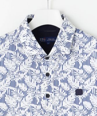 【ＭＥＮ】【吸水速乾／ＵＶカット】大人が着やすい柄ポロシャツ　リゾートなムードも◎リーフ柄　ポロシャツ（ＫＨＶＴＧＭ０４３５）