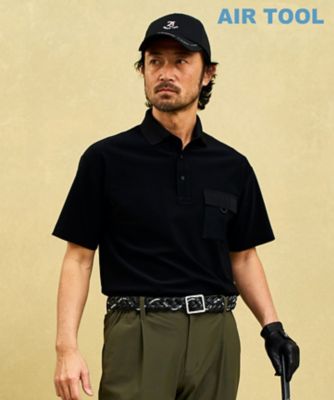 23区GOLF/ニジュウサンクゴルフ 【MEN】機能に優れた新素材「AIR TOOL」で暑い夏を快適に ポケットポロシャツ 接触冷感 UVカット 高通気 ストレッチ イージーケア