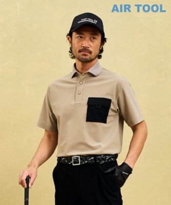 【ＭＥＮ】機能に優れた新素材「ＡＩＲ　ＴＯＯＬ」で暑い夏を快適に　ポケットポロシャツ　接触冷感　ＵＶカット　高通気　ストレッチ　イージーケア