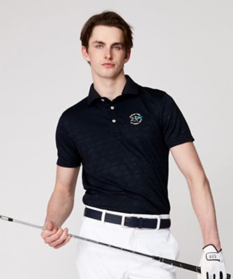 MEN】【吸水速乾・UVケア】ロゴジャガード 半袖ポロシャツ