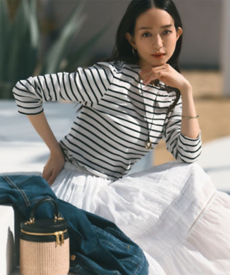 ＜23区 S (Women/小さいサイズ)＞【Ｏｇｇｉ４月号掲載／洗える】Ａｒｍｏｒ－ｌｕｘ　ボーダー　カットソー（ＫＫ２７ＣＭ０３３０）