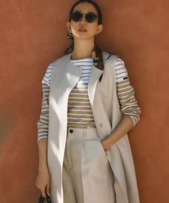＜23区 S (Women/小さいサイズ)＞【Ｏｇｇｉ４月号掲載／洗える】Ａｒｍｏｒ－ｌｕｘ　バイカラーボーダー　カットソー（ＫＫ２７ＣＭ０３３１）