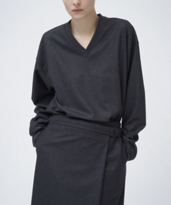 ＜ATON (Women/Men)＞ＭＥＲＩＮＯ　ＣＯＬＬＥＧＥ　ＪＥＲＳＥＹ　｜　Ｖネックプルオーバー（ＫＫＡＧＣＷ０９０１）