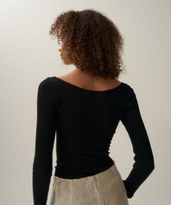 定価18700【ATONSTAPLeS】aton ブラック | ロンT 未使用 U.S. cotton jersey | Long sleeve T-shirt | Black