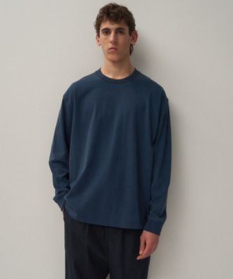 ATON (Women/Men)/エイトン AGING FRESCA PLATE ルーズフィットロングスリーブTシャツ - UNISEX(KKAGGM0601) 075_ネービーブルー トップス【三越伊勢丹/公式】