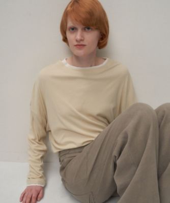 ATON (エイトン) ③ 7074506/461938 レーヨン シルク ジャージー タートルネック カットソー レディース イエロー 02 MODAL SILK JERSEY | タートルネック / ATON | ファッション通販