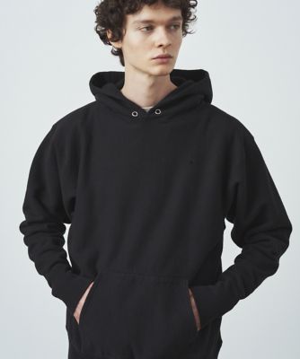 GARMENT DYE URAKE HOODIE / BLACK | ATON (MEN)(エイトン