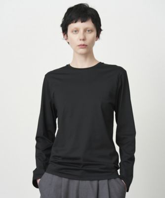 ＜三越伊勢丹/公式＞ ATON (Women/Men)/エイトン SUVIN 60／2 ｜ パーフェクト L／S Tシャツ クロ トップス【三越伊勢丹/公式】