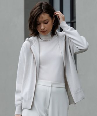 ＜ICB L (Women/大きいサイズ)＞【洗える】　パウダリーチュール　ハイネックトップス（ＫＫＣＭＧＡ０３０１）