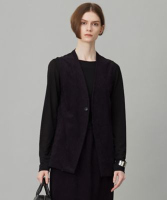 ＜ICB L (Women/大きいサイズ)＞【洗える】ストレッチスエード　ジレ（ＫＫＣＭＧＡ０３１３）