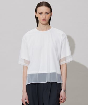 ＜ICB L (Women/大きいサイズ)＞【接触冷感・ＵＶケア・速乾・洗える】　チュールレイヤード　カットソー（ＫＫＣＭＧＭ０５０２）