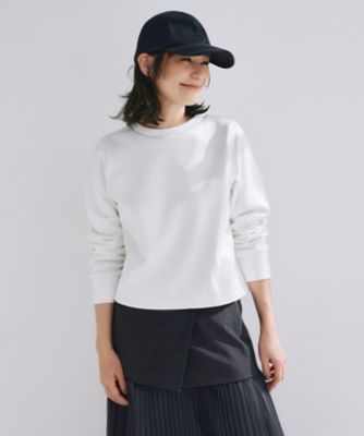 洗える】サテンボンディング クルーネックプルオーバー