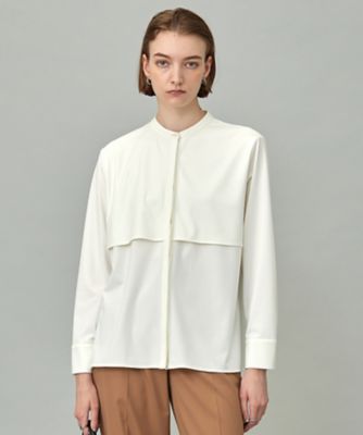 ＜ICB L (Women/大きいサイズ)＞【洗える】イージージョーゼット　バンドカラーカットソー（ＫＫＣＭＧＷ０３０９）