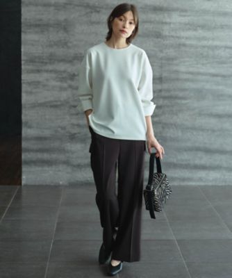 洗える】ジョーゼットジャージー 異素材コンビプルオーバー