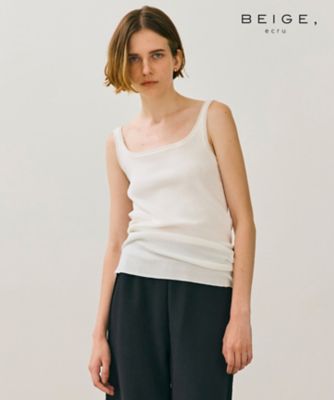 ＜BEIGE， (Women)＞【ＢＥＩＧＥｅｃｒｕ／ＷＥＢ限定・洗える】ＲＩＢ　ＴＯＰＳ　／　　コットンシルクリブキャミソール（ＫＫＣＷＣＷ０２５０）