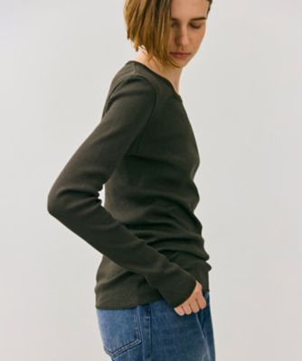 【ＢＥＩＧＥ、ｅｃｒｕ／ＷＥＢ限定・洗える】ＲＩＢ　ＴＯＰＳ　／　　コットンシルクロングスリーブトップス（ＫＫＣＷＣＷ０２５２）